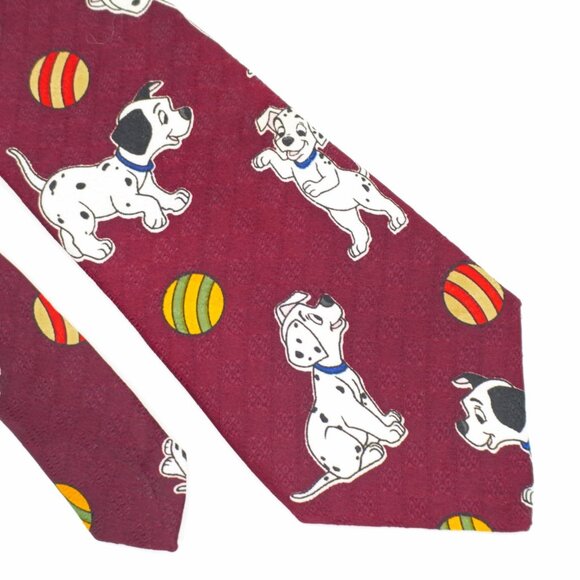 101 Dalmations Red‎ Jacquard Print Polyester Tie Boys - Picture 1 of 6
